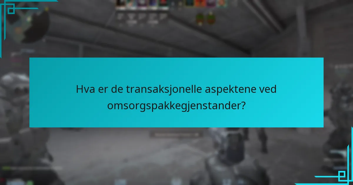 Hva er de transaksjonelle aspektene ved omsorgspakkegjenstander?