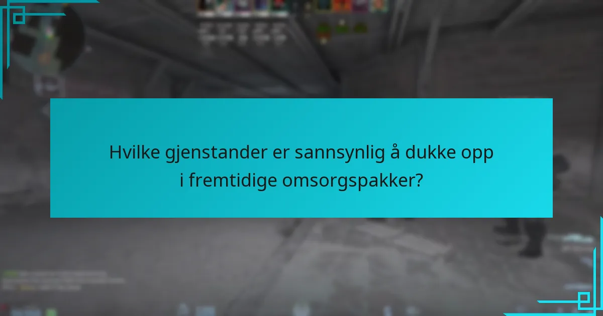 Hvilke gjenstander er sannsynlig å dukke opp i fremtidige omsorgspakker?