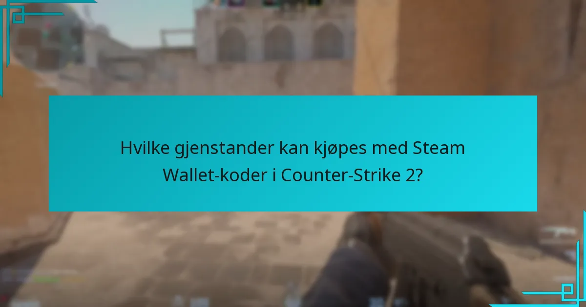 Hvilke gjenstander kan kjøpes med Steam Wallet-koder i Counter-Strike 2?