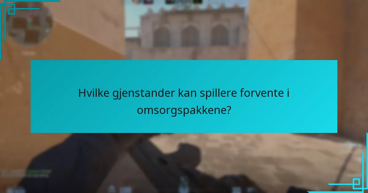 Hvilke gjenstander kan spillere forvente i omsorgspakkene?