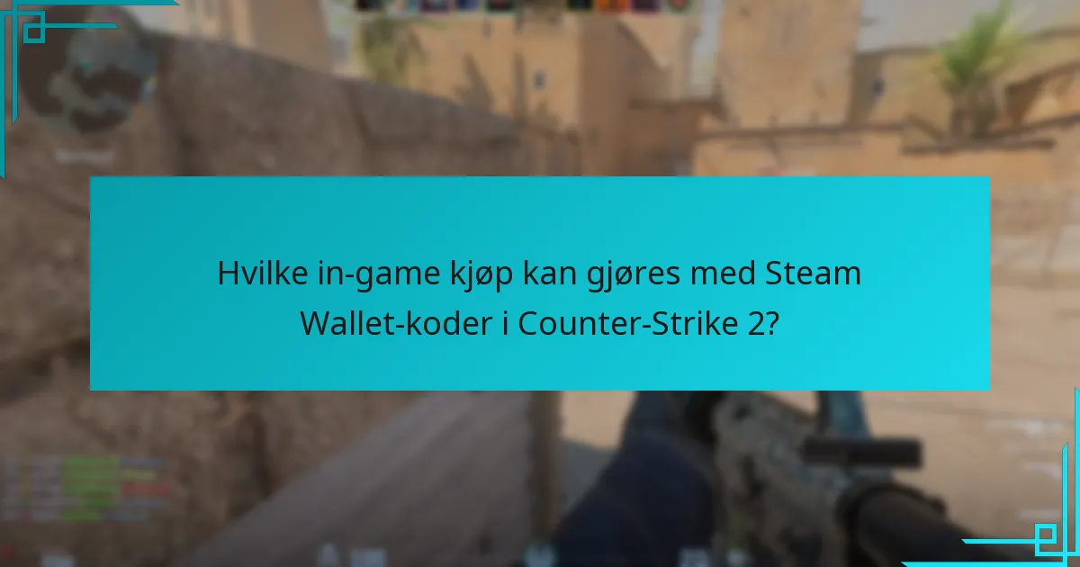 Hvilke in-game kjøp kan gjøres med Steam Wallet-koder i Counter-Strike 2?
